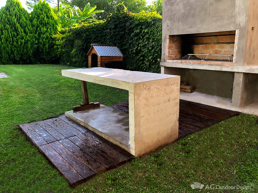 Deck cementicio simil madera Lapacho AGOD Roldan • AG Outdoor Design