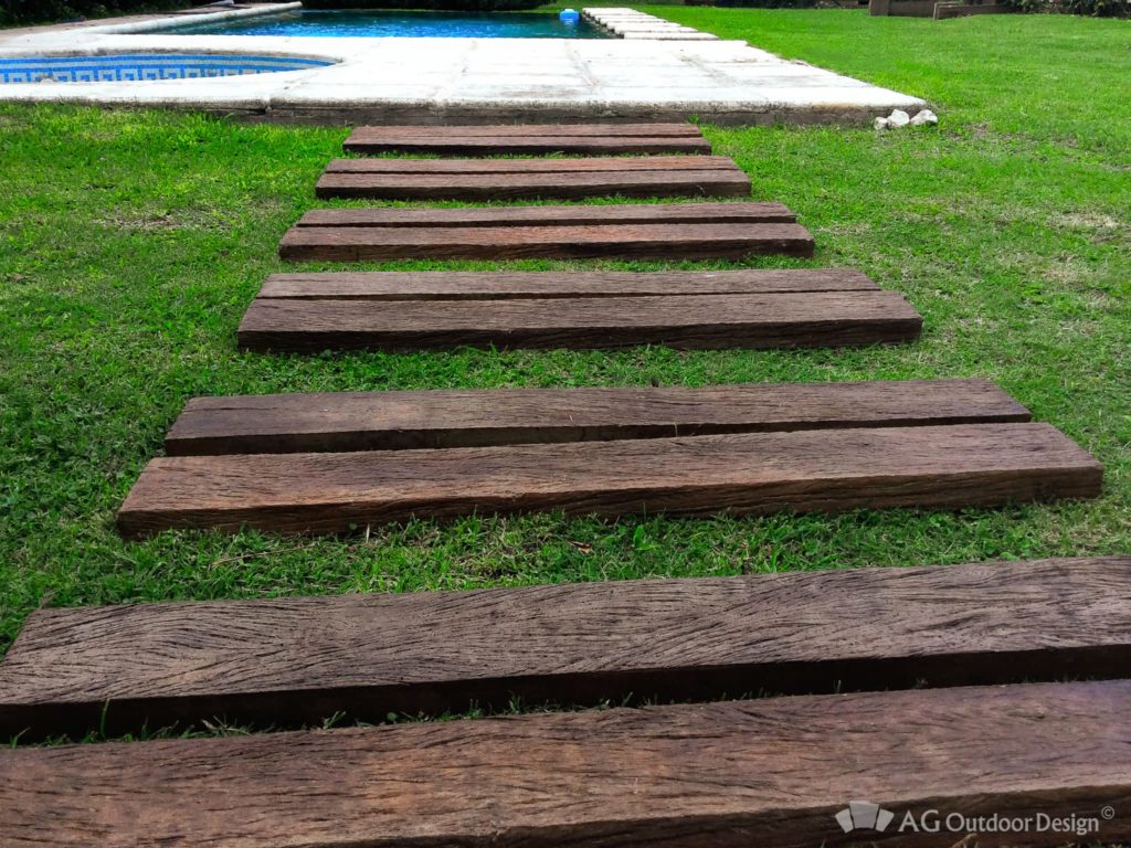 Durmientes hormigon simil madera Lapacho AGOD • AG Outdoor Design