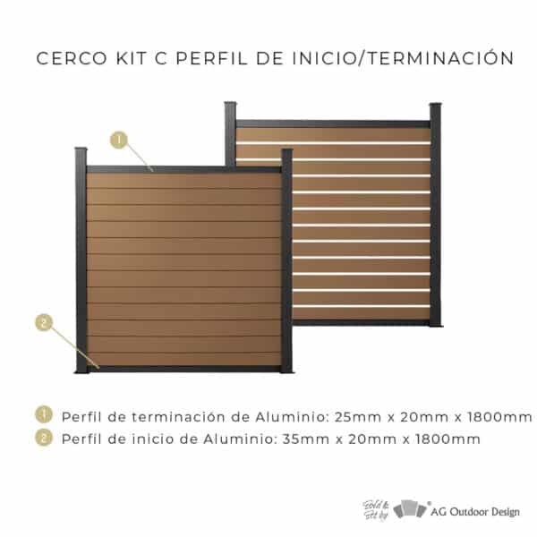 Cerco Ingles WPC sold by AG Outdoor Design Exclusive CERCO KIT C PERFIL DE INICIOTERMINACION 3